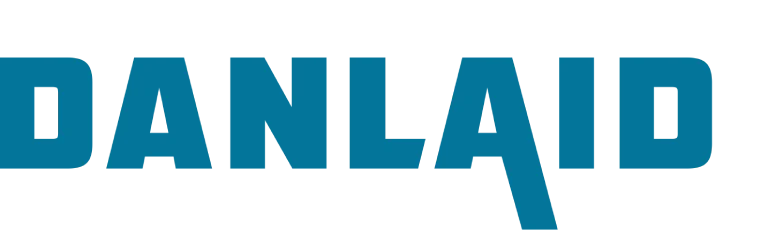 Blue text logo with the word "DANLAID" in bold capital letters. The letter "A" in "LAID" has an extended right leg. The word "AUSTRALIA" is faintly visible below.