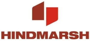 HINDMARSH logo with two red geometric shapes above the company name in bold, uppercase letters.